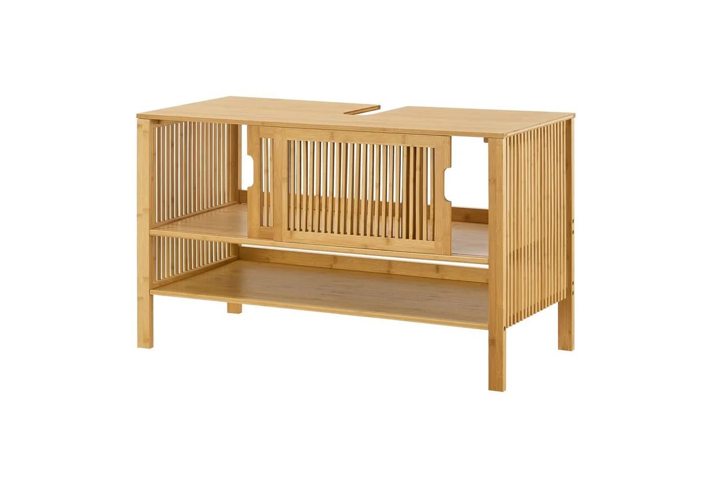 en.casa Waschbeckenunterschrank Hvaler Bambus Modern - Bild 5