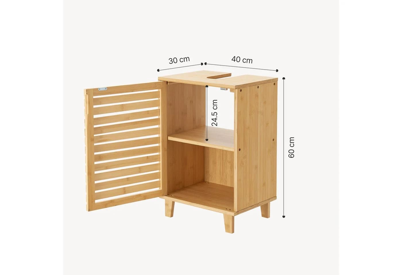 en.casa Waschbeckenunterschrank Bambus Natur - Bild 3