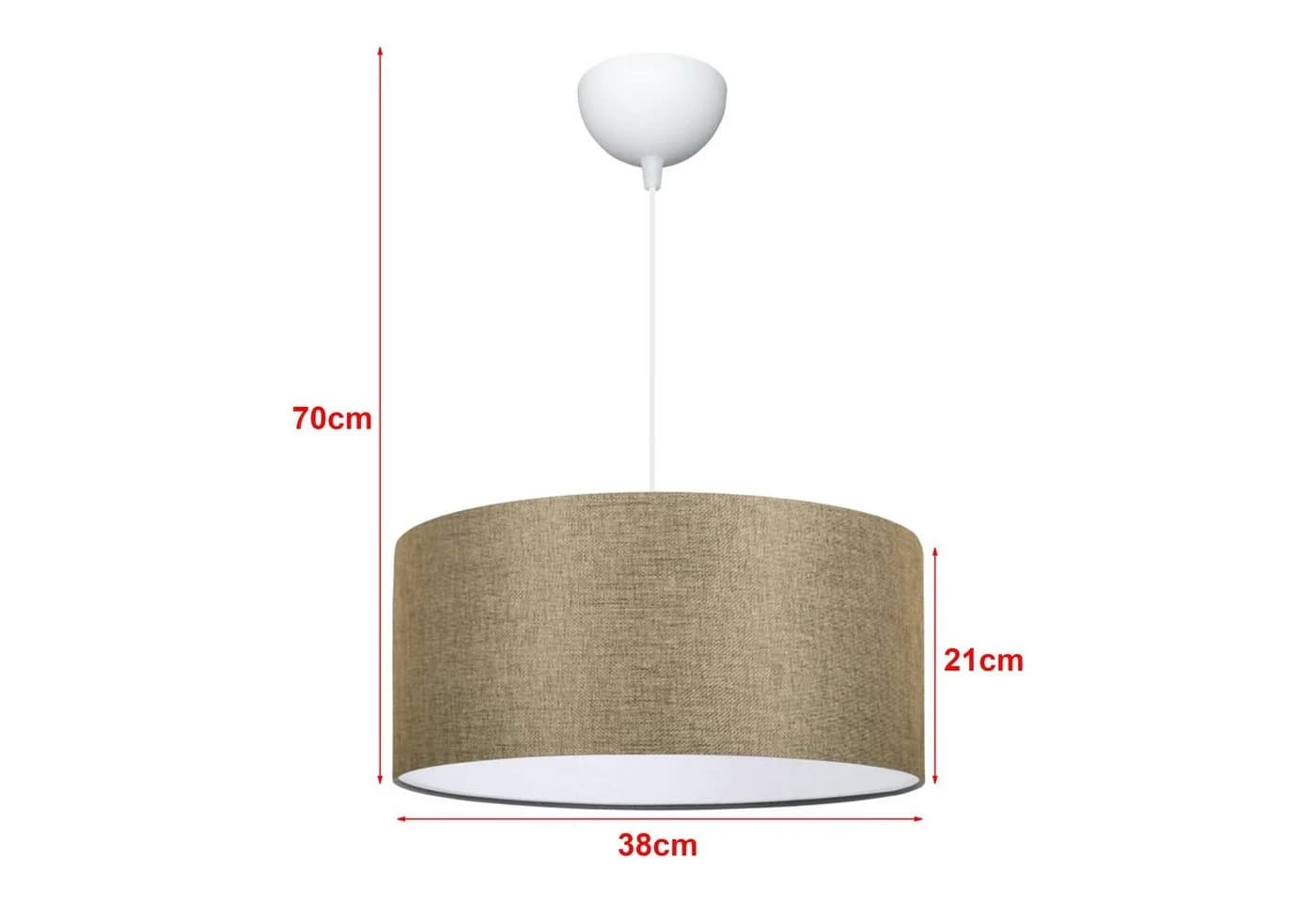 lux.pro Hängeleuchte Sutton Beige Stoff E27 Modern - Bild 3