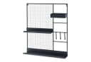 en.casa Wandgitter "Westre" Schwarz Metall mit Ablage & Haken Bild 2