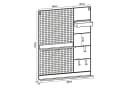 en.casa Wandgitter "Westre" Schwarz Metall mit Ablage & Haken Bild 3
