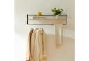 en.casa Wandgarderobe Evje mit Ablage und Kleiderstange Eicheoptik/Schwarz Bild 5