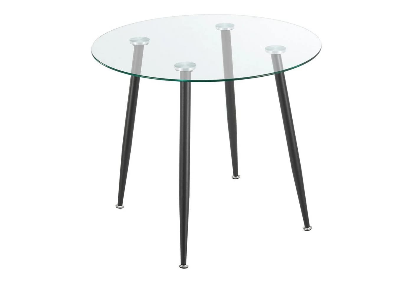 en.casa Esstisch Humppila Glastisch 80 x 75 cm Schwarz - Bild 4