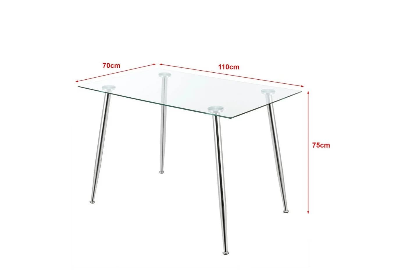 en.casa Esstisch Hyrynsalmi Glastisch Chrom - Bild 3