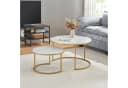 en.casa Couchtisch Set 2-tlg. Christchurch Weiß/Gold Rund Bild 1