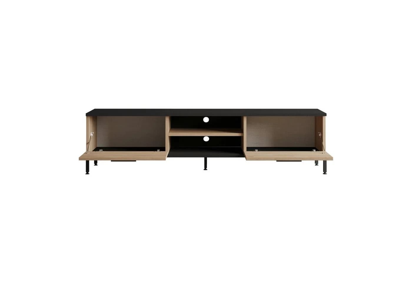 en.casa TV-Schrank Lempäälä Eiche/Schwarz mit 2 Schranktüren - Bild 5