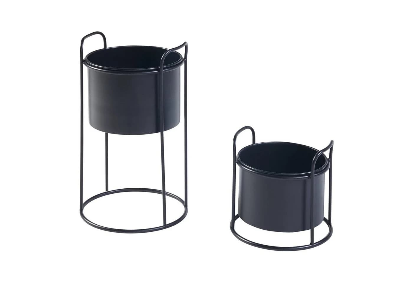 en.casa Blumenständer 2er Set Orsa Schwarz Metall - Bild 2