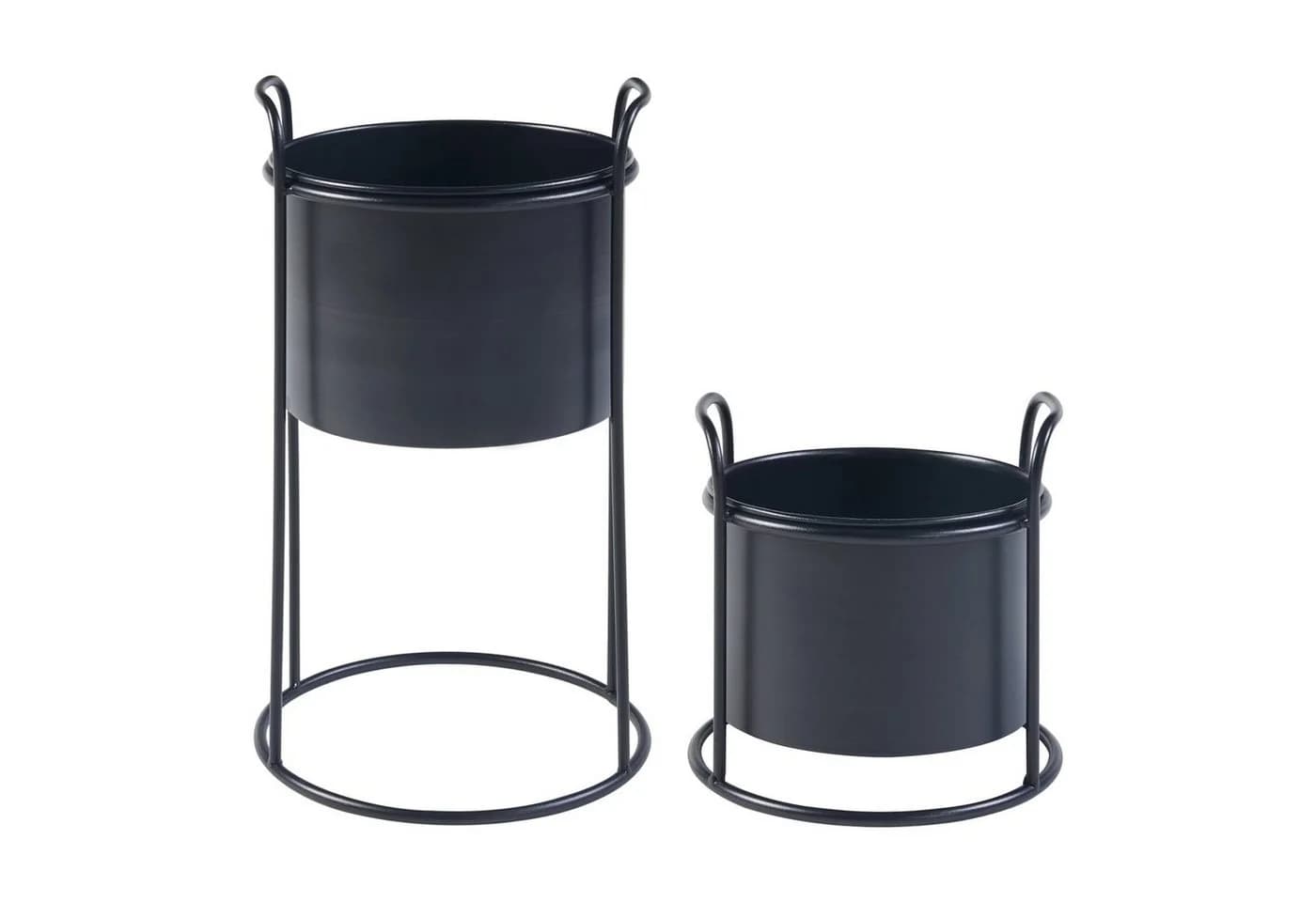 en.casa Blumenständer 2er Set Orsa Schwarz Metall - Bild 4