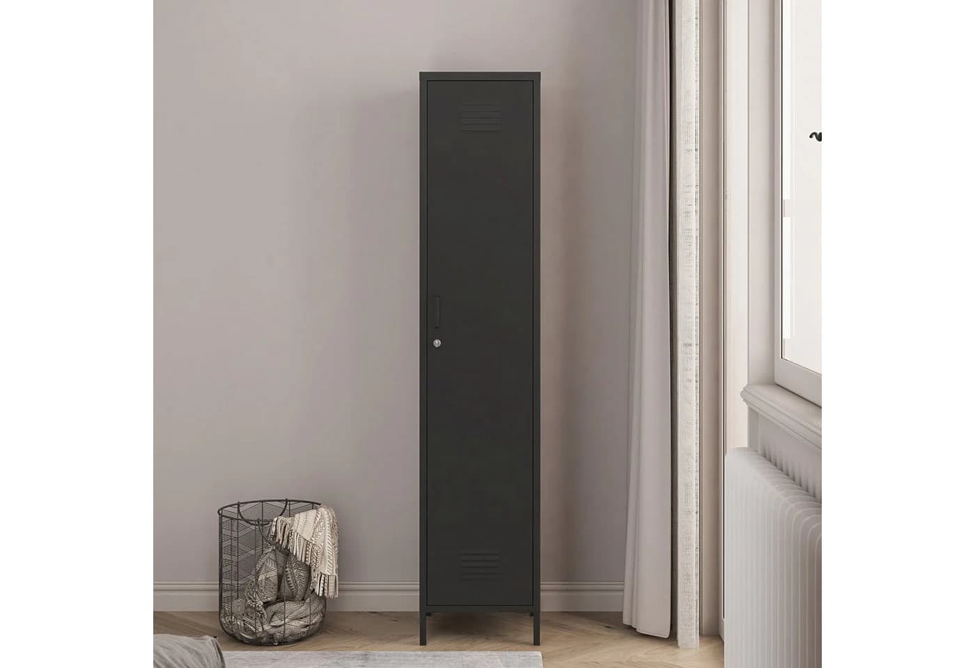 en.casa Garderobenschrank Seinäjoki Stahl Schwarz Modern - Bild 3