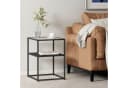 en.casa Beistelltisch Solund Stahl Glas Schwarz Matt Bild 1