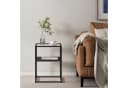 en.casa Beistelltisch Solund Stahl Glas Schwarz Matt Bild 3