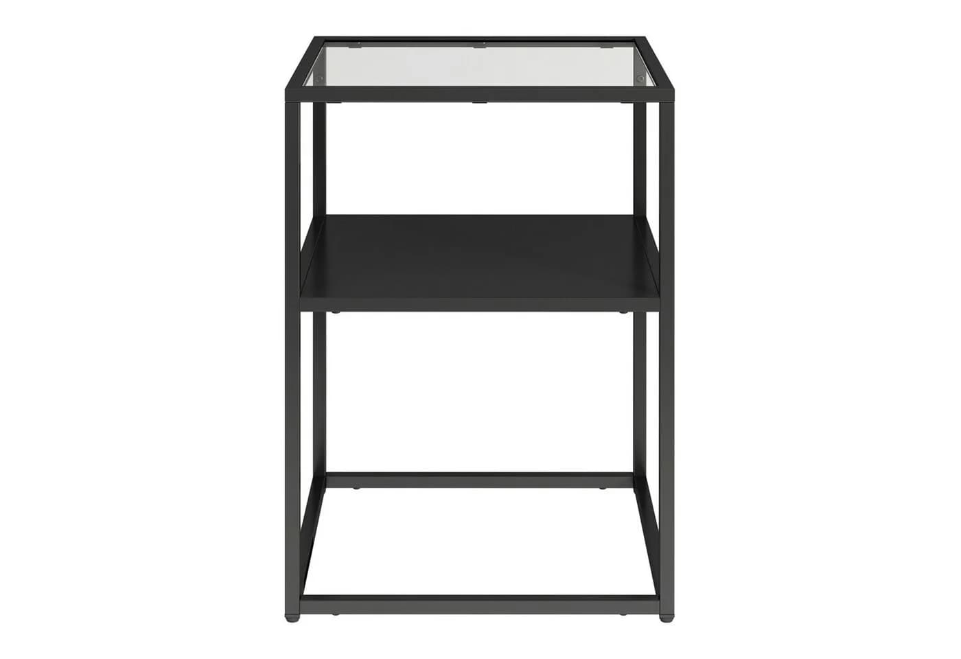 en.casa Beistelltisch Solund Stahl Glas Schwarz Matt - Bild 5