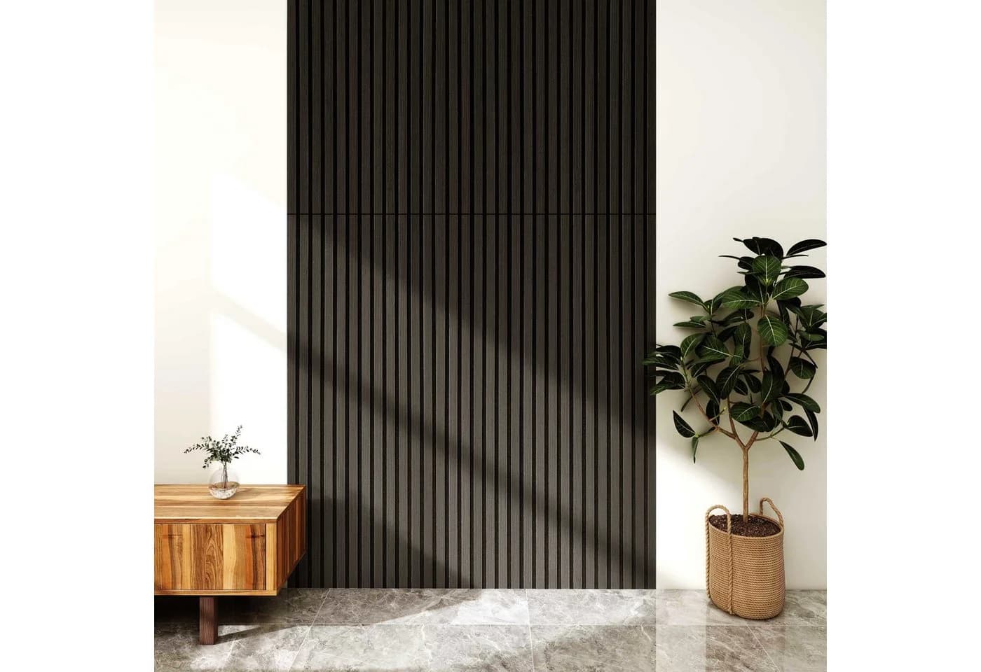 neu.holz 3D Wandpaneel Set 8-tlg. Vang Akustikpaneel Eiche Grau