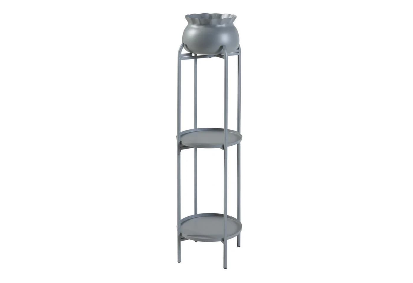 en.casa Blumenständer Altena Metall Grau mit Pflanztopf - Bild 2