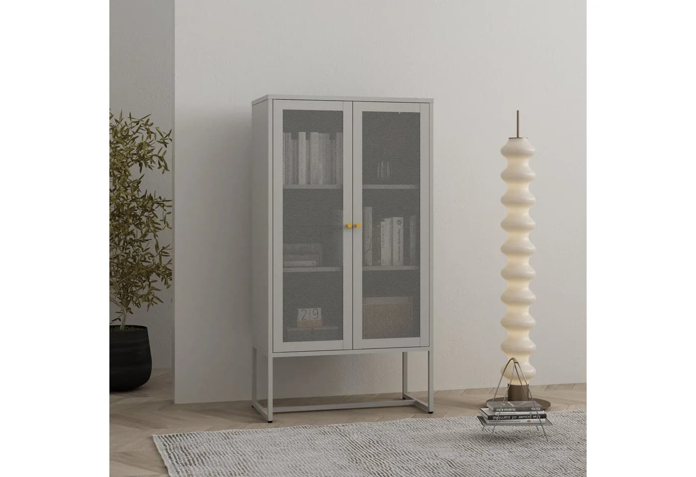en.casa Aktenschrank Sund Metall Grau