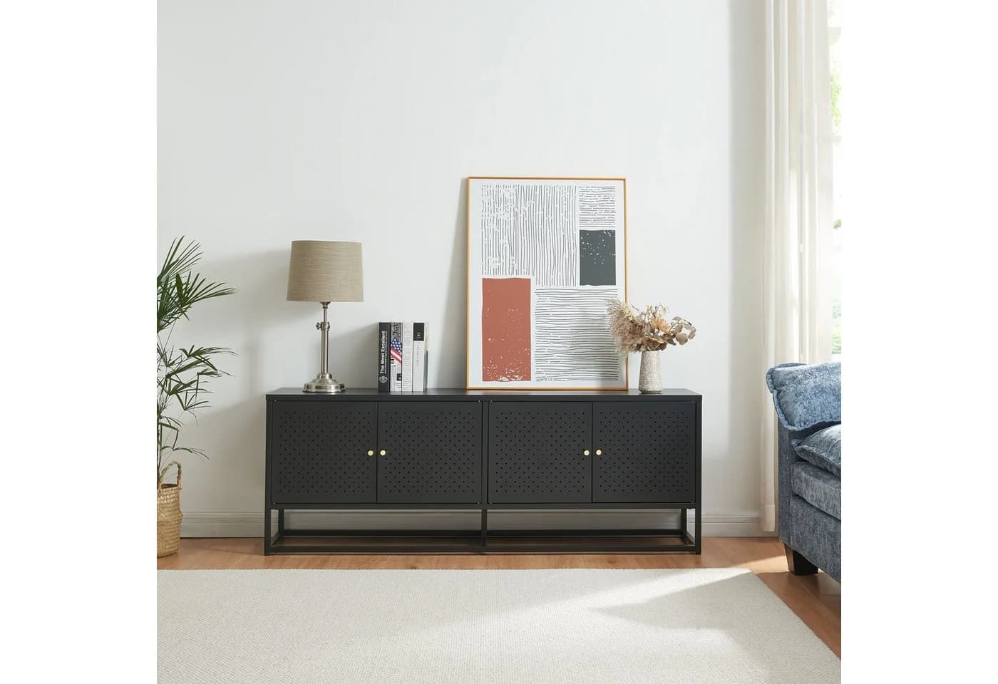 en.casa TV-Schrank Janakkala Stahl Schwarz - Bild 3