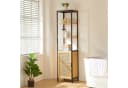 en.casa Badregal, »Tervola« Hochschrank Bambus/Rattanoptik Schwarz Bild 1