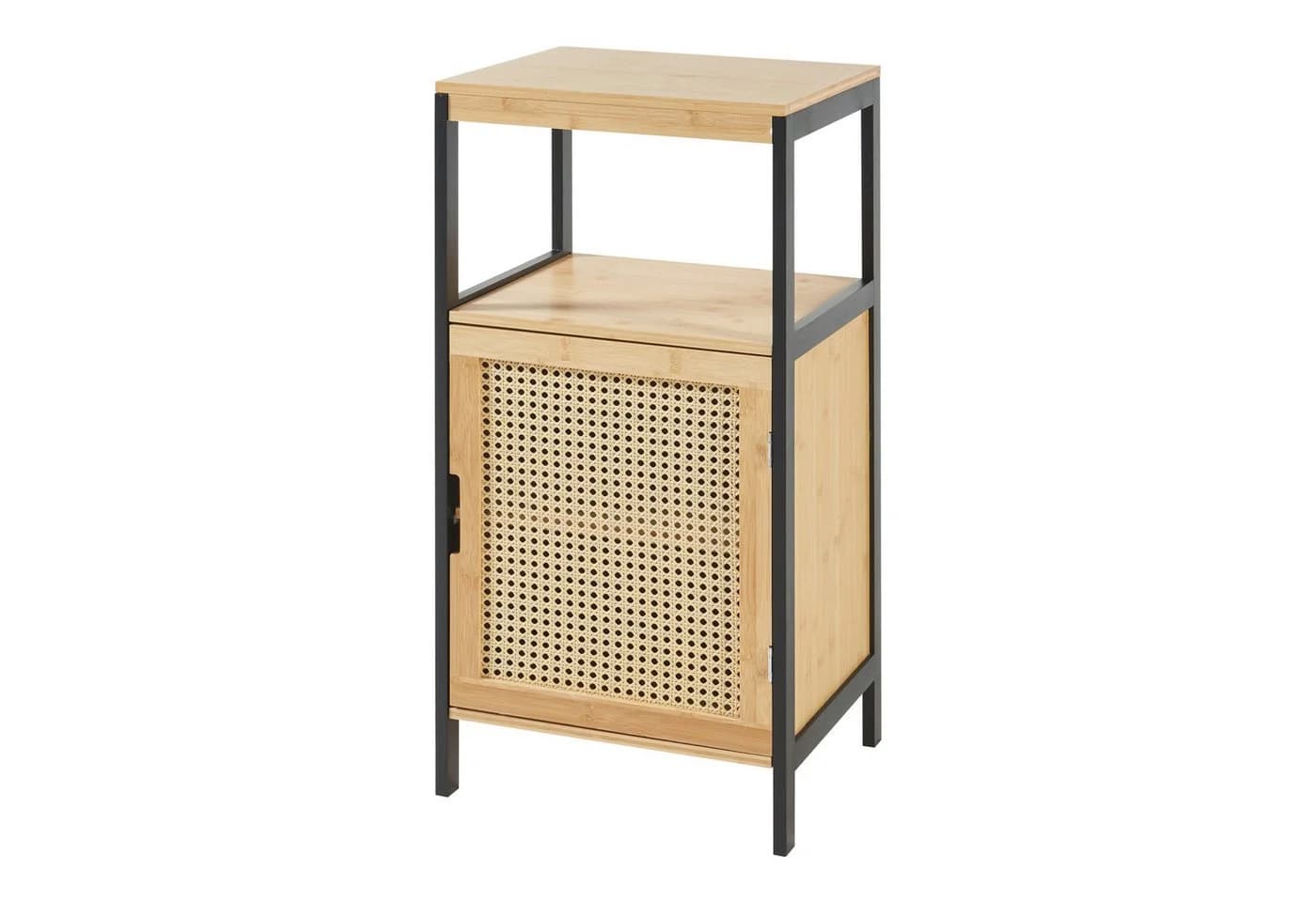 en.casa Badkommode Tervola Midischrank Bambus Schwarz Rattanoptik - Bild 2