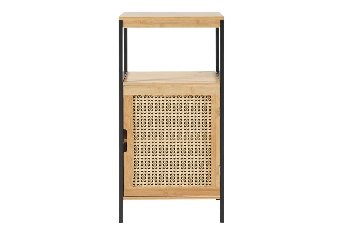 en.casa Badkommode Tervola Midischrank Bambus Schwarz Rattanoptik - Bild 4