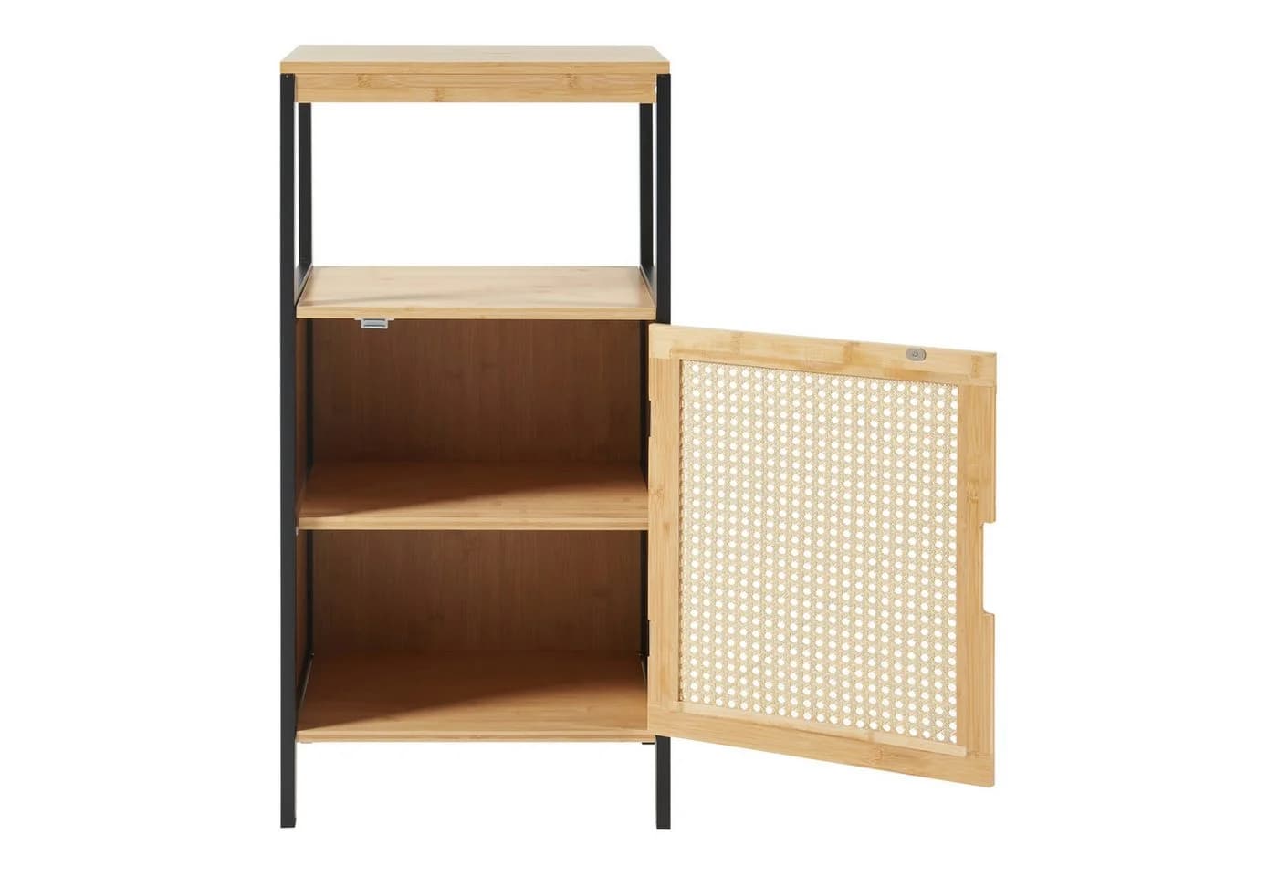 en.casa Badkommode Tervola Midischrank Bambus Schwarz Rattanoptik - Bild 5
