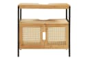 en.casa Waschbeckenunterschrank Tervola Schwarz/Bambus mit Ablage Bild 2