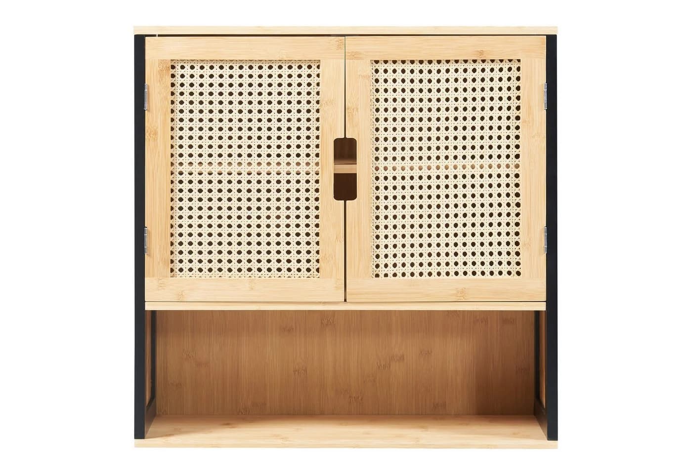 en.casa Hängeschrank Tervola 2 Türen Schwarz Bambus - Bild 5
