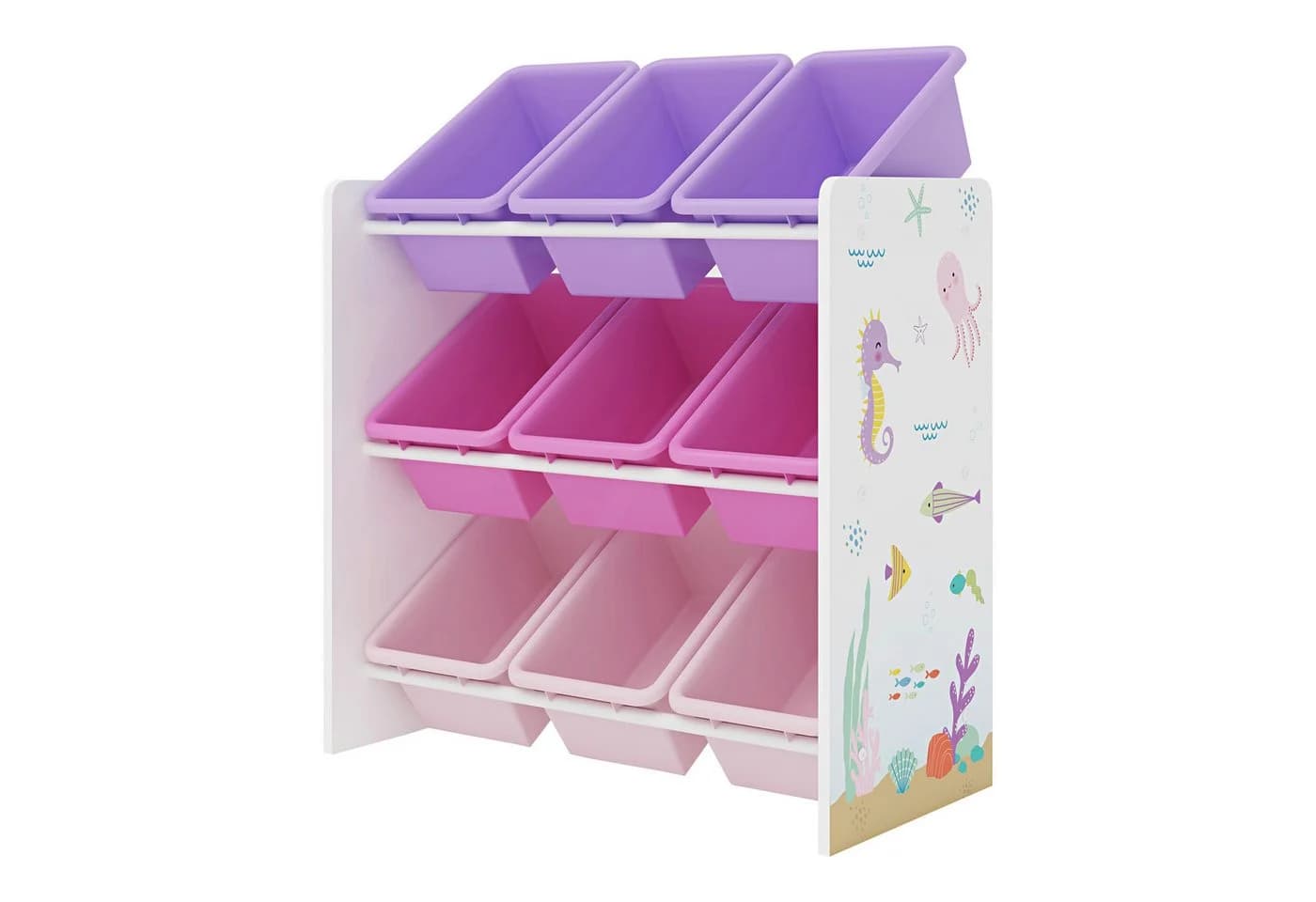 en.casa Kinderregal Muxía mit 9 Ablagekisten Ozean-Motiv - Bild 2