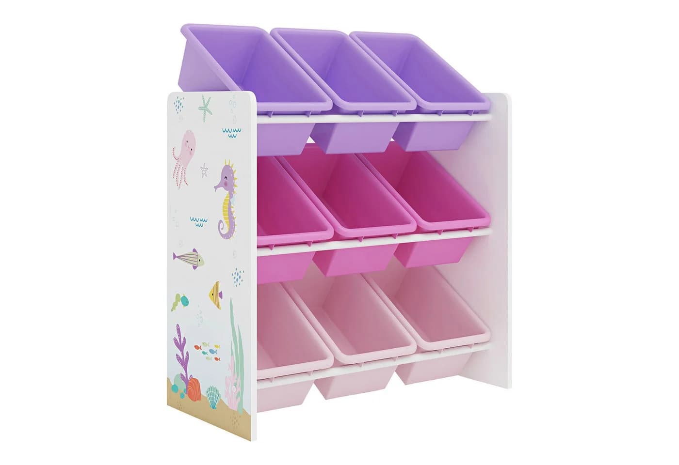 en.casa Kinderregal Muxía mit 9 Ablagekisten Ozean-Motiv - Bild 4
