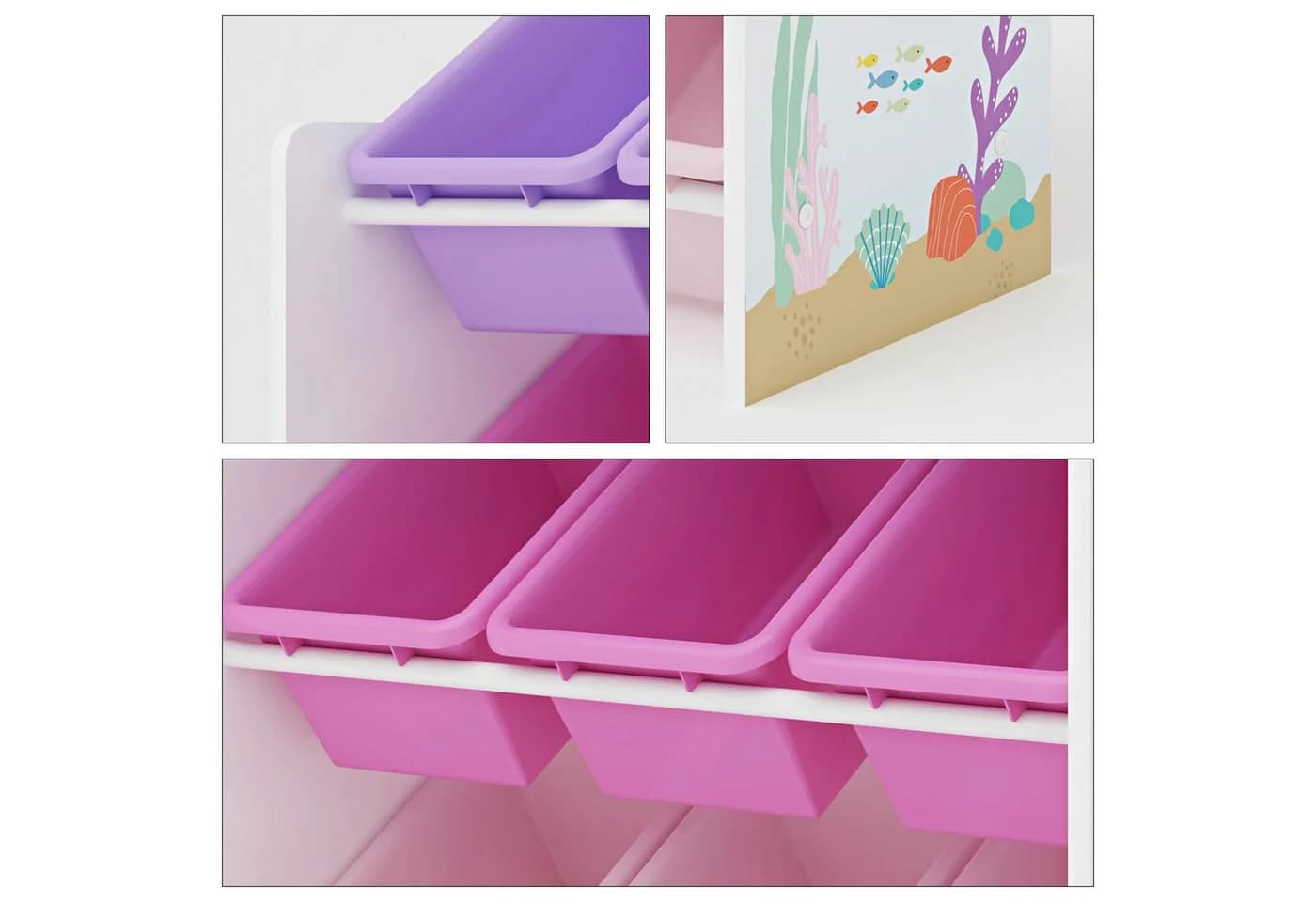 en.casa Kinderregal Muxía mit 9 Ablagekisten Ozean-Motiv - Bild 5
