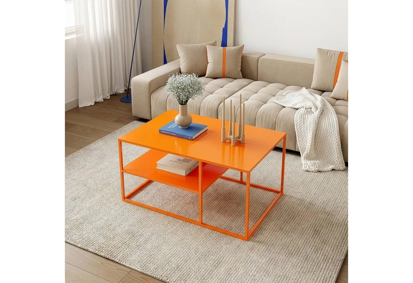 en.casa Couchtisch Solund Stahl Orange Modern - Bild 4