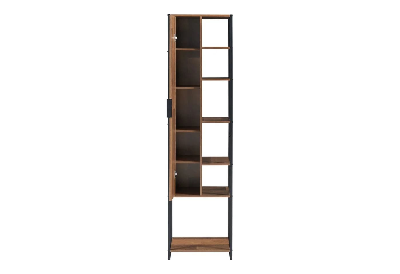 en.casa Hochschrank Namsskogan Walnussoptik mit Metallgestell - Bild 5