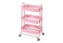 en.casa Küchenwagen Pyhäntä Stahl 3 Ebenen Rosa Bild 2