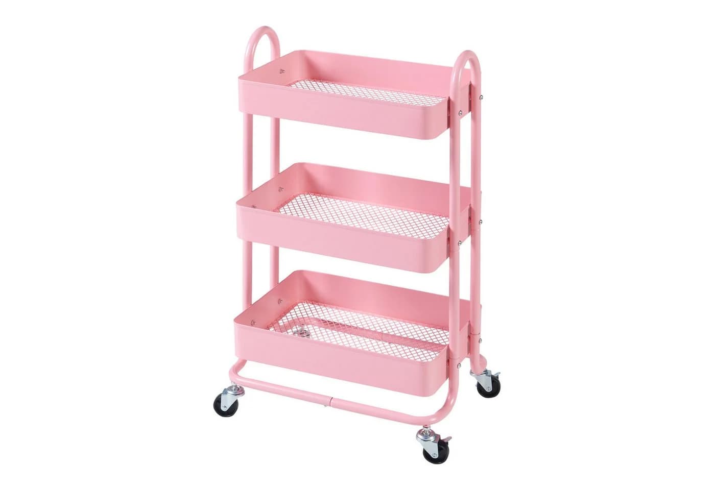 en.casa Küchenwagen Pyhäntä Stahl 3 Ebenen Rosa - Bild 2