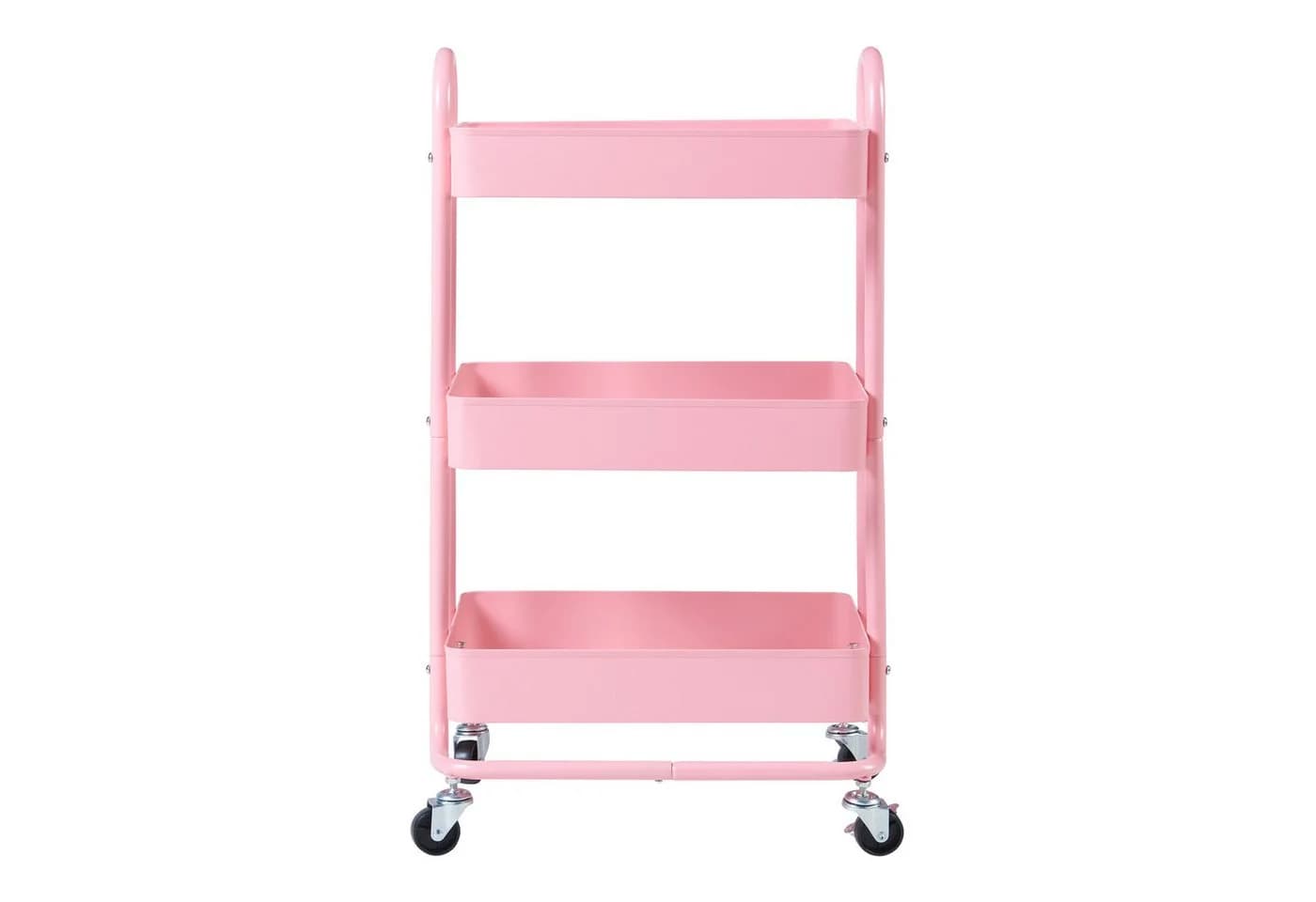 en.casa Küchenwagen Pyhäntä Stahl 3 Ebenen Rosa - Bild 5