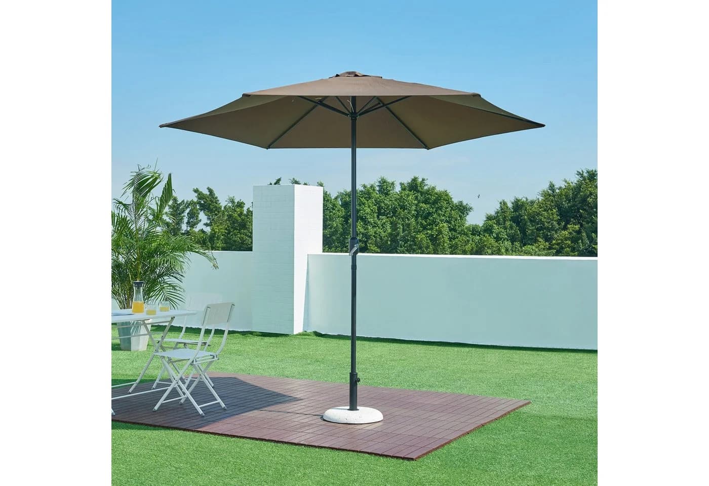 casa.pro Betonschirmständer Steinoptik Weiß - Witterungsbeständig - Bild 3