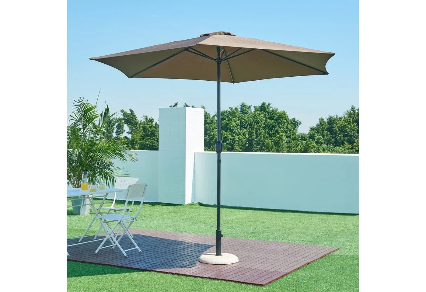 casa.pro Betonschirmständer Steinoptik Beige mit Adaptern - Bild 3