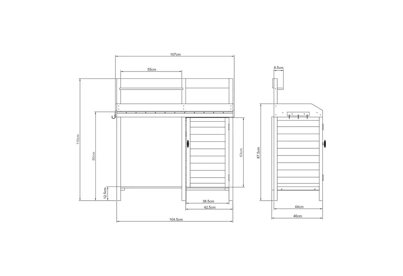casa.pro Pflanztisch Alessano mit Schrank Tannenholz - Bild 4