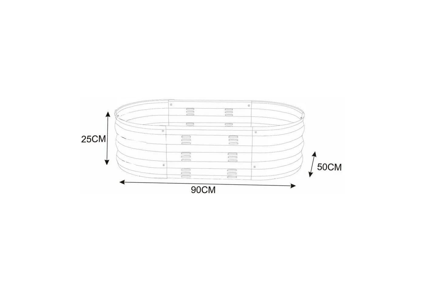 casa.pro Hochbeet Alfedena Oval Anthrazit Verzinkter Stahl - Bild 3
