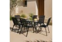 casa.pro Garten-Essgruppe 7-tlg. Aradeo Schwarz mit Glasplatte Bild 1