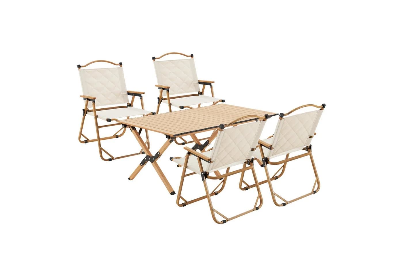 casa.pro Gartenlounge-Set 5-tlg. Beige Aluminium Camping - Bild 2