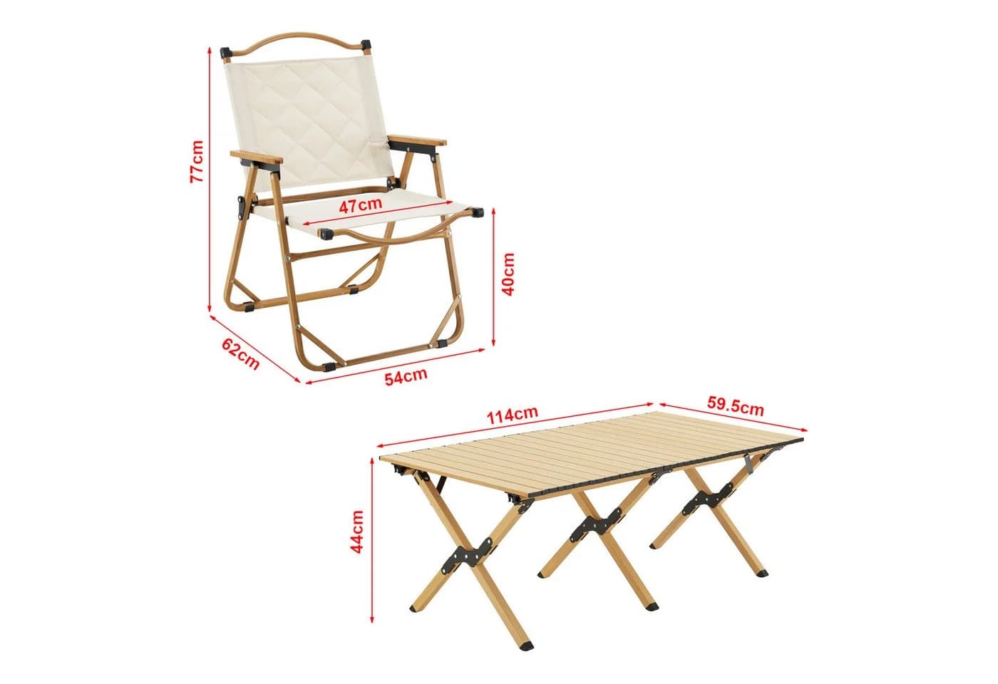 casa.pro Gartenlounge-Set 5-tlg. Beige Aluminium Camping - Bild 3