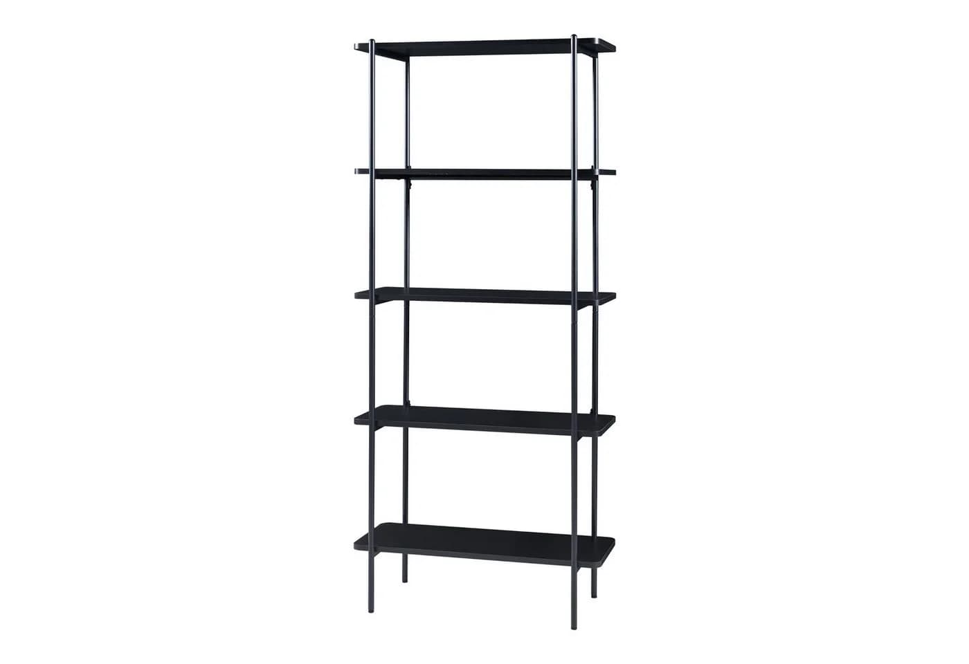 en.casa Standregal Schwarz 5 Ablagen Modernes Bücherregal - Bild 2
