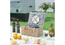 casa.pro Picknickkorb für 2 Personen Weide 40x28x20 cm Weiß/Blau Bild 1