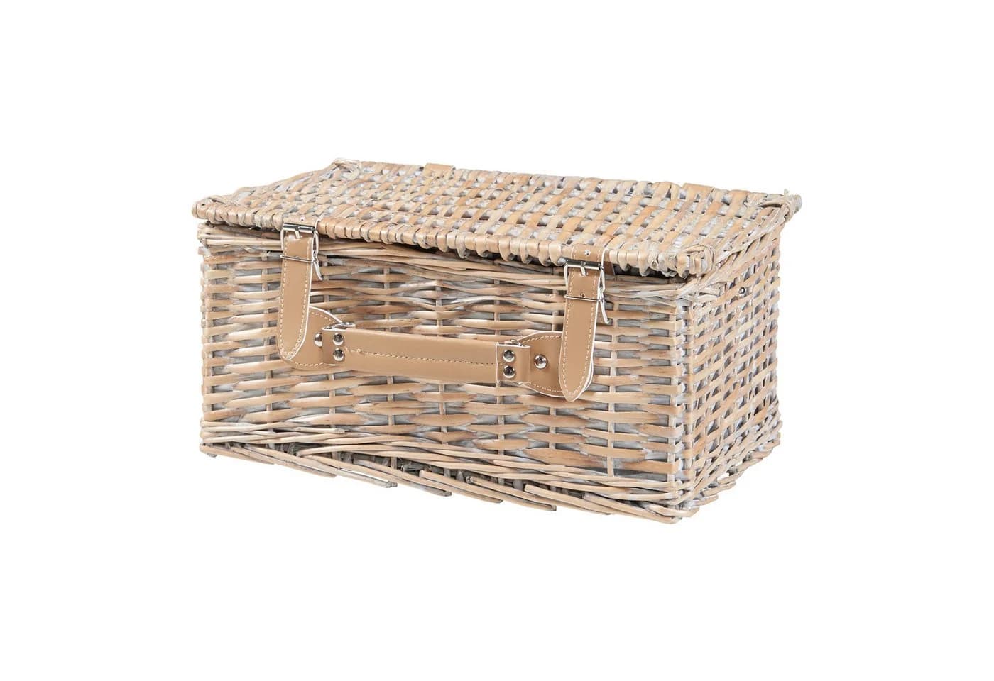 casa.pro Picknickkorb für 2 Personen Weide 40x28x20 cm Weiß/Blau - Bild 5