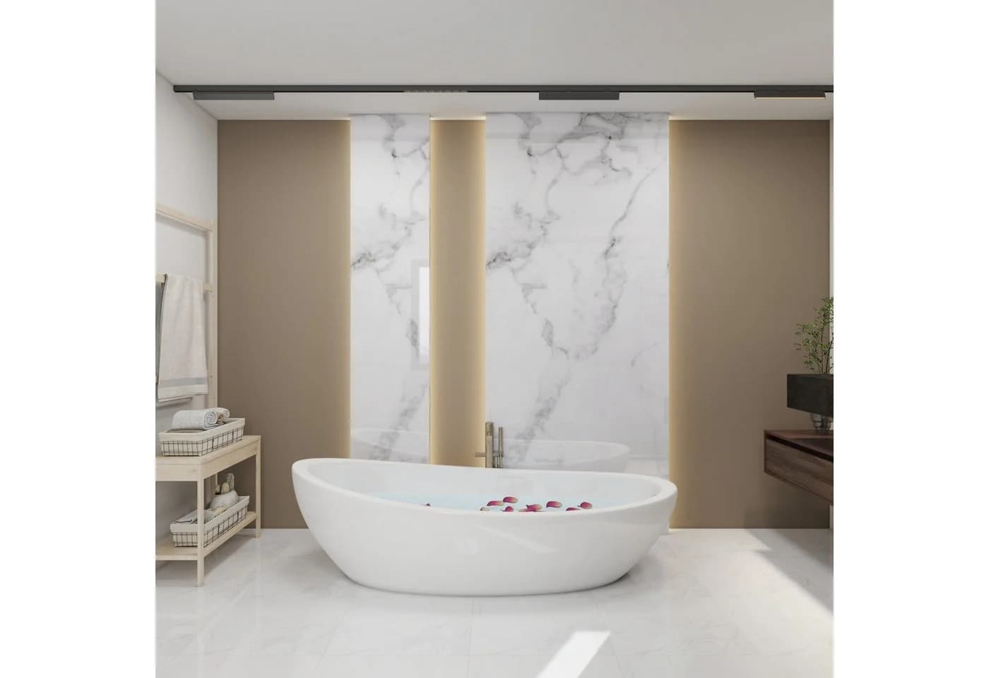 neu.haus Wandpaneel Set 4-tlg. Duschrückwand White Marble PVC - Bild 3