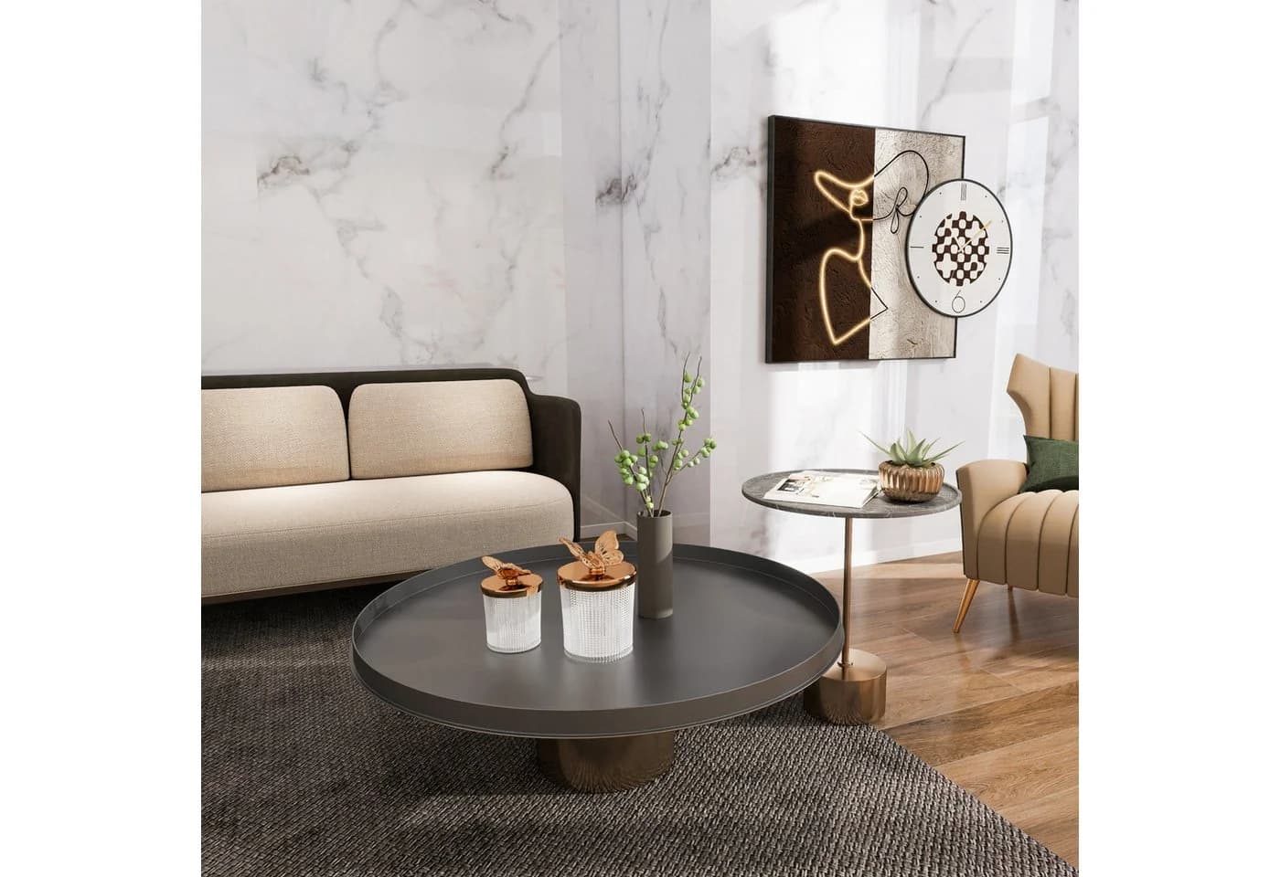 neu.haus Wandpaneel Set 4-tlg. Duschrückwand White Marble PVC - Bild 4