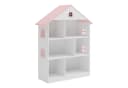en.casa Kinderregal Vipsali Hausform Weiß/Rosa Bild 1