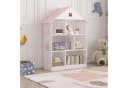 en.casa Kinderregal Vipsali Hausform Weiß/Rosa Bild 2