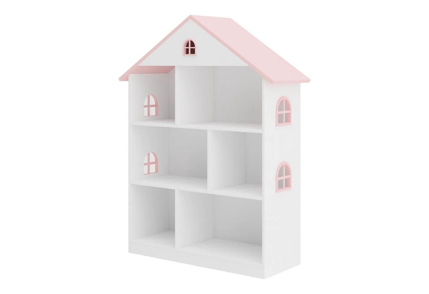 en.casa Kinderregal Vipsali Hausform Weiß/Rosa - Bild 4