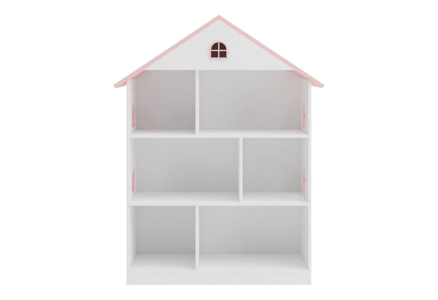 en.casa Kinderregal Vipsali Hausform Weiß/Rosa - Bild 5